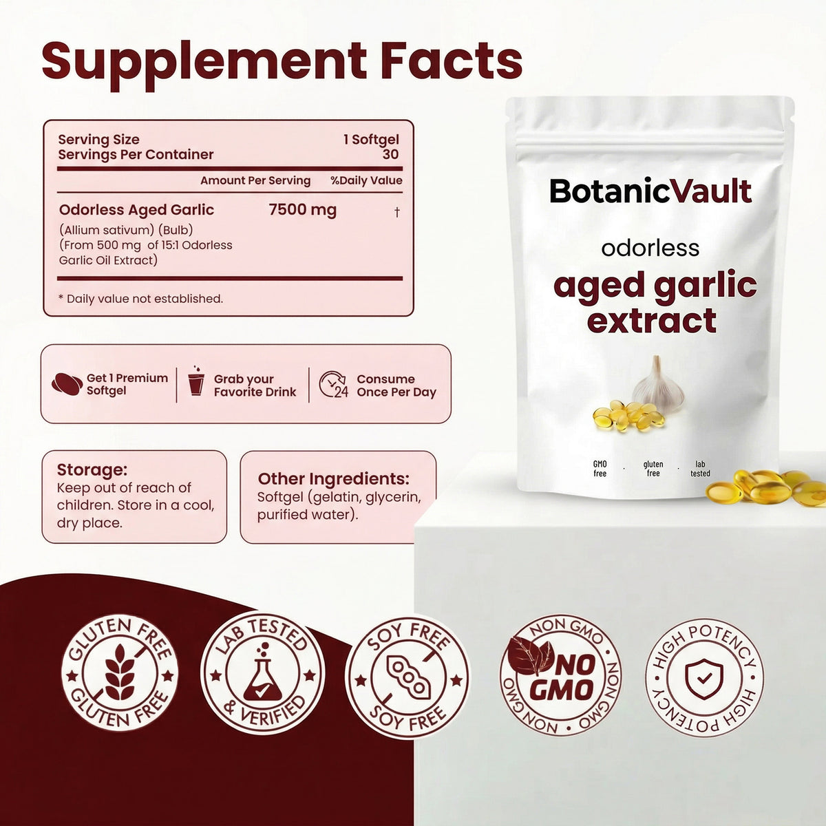 100% Organic Aged Garlic Extract