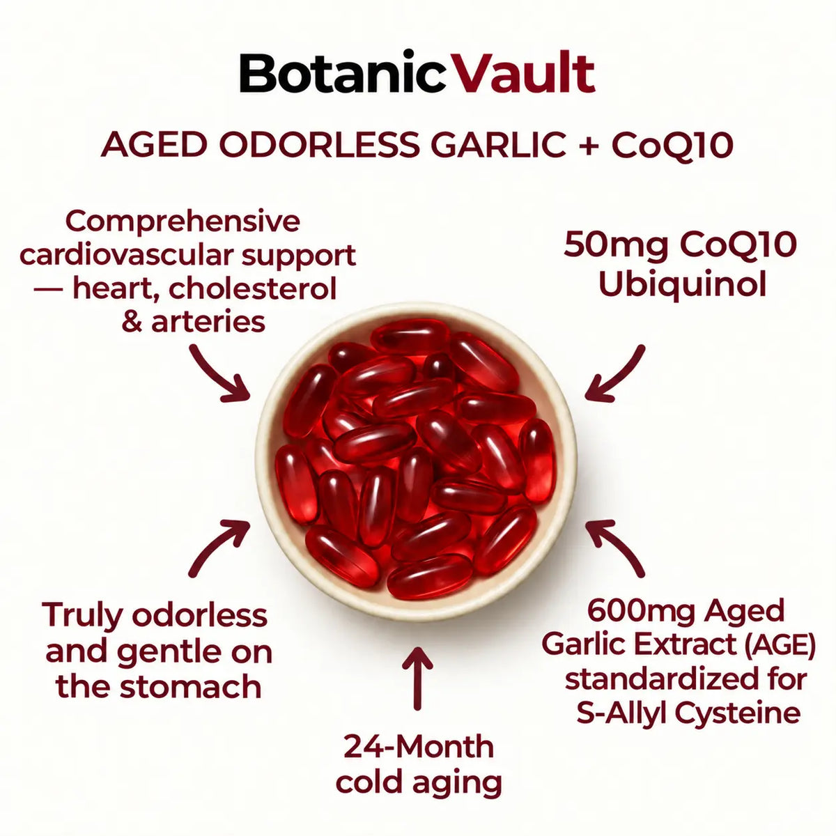 100% Odorless Aged Garlic Extract + CoQ10